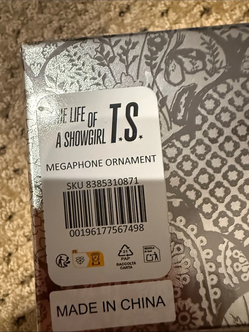 Taylor Swift I heard you calling megaphone ornament